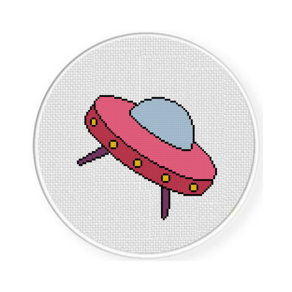 UFO Outline Cross Stitch Pattern – Daily Cross Stitch