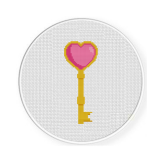 Heart Key Cross Stitch Pattern
