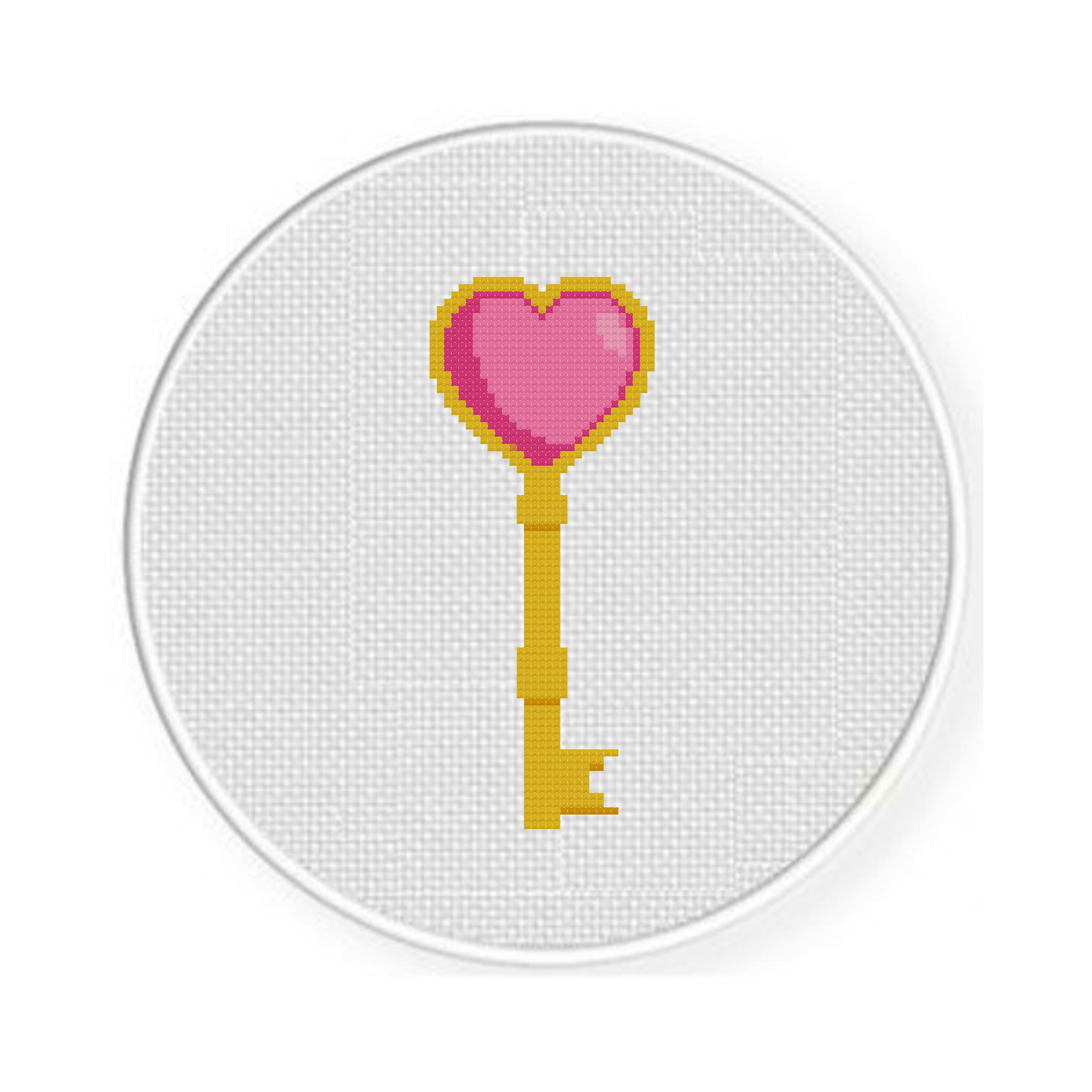 Heart Key Cross Stitch Pattern