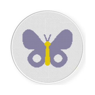 Purple Butterfly Cross Stitch Pattern