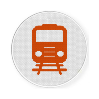 Orange Train Cross Stitch Pattern