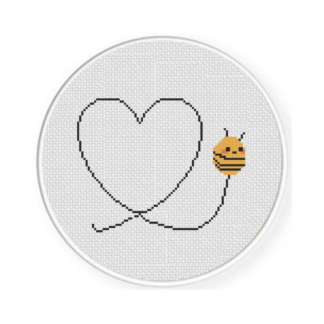 Bee Heart Cross Stitch Pattern