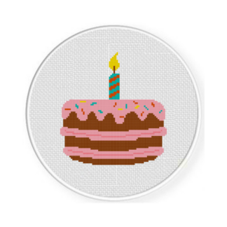 Fun Birthday Cake Cross Stitch Pattern
