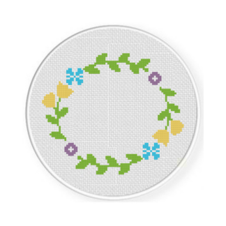 Spring Wreath Cross Stitch Pattern