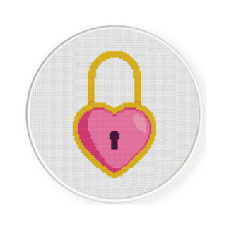 Heart Lock Cross Stitch Pattern