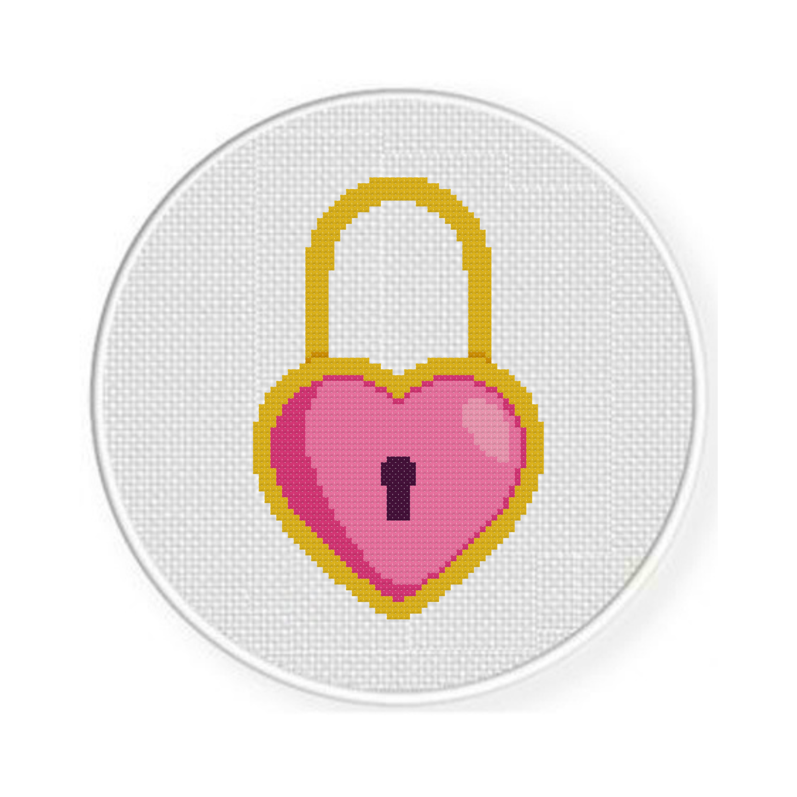 Heart Lock Cross Stitch Pattern