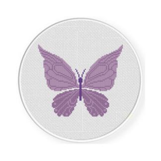 Fancy Purple Butterfly Cross Stitch Pattern