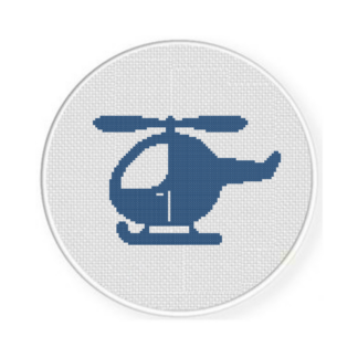 Blue Helicopter Cross Stitch Pattern