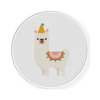 Birthday Llama Cross Stitch Pattern