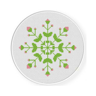 Round Flower Pattern Cross Stitch Pattern