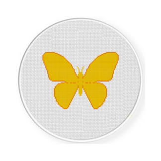Simple Yellow Butterfly Cross Stitch Pattern