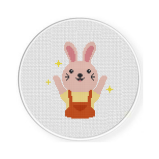 Rabbit Hooray Cross Stitch Pattern