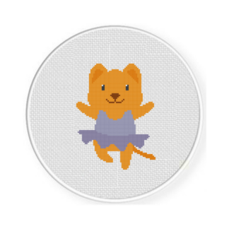 Cat In Tutu Cross Stitch Pattern