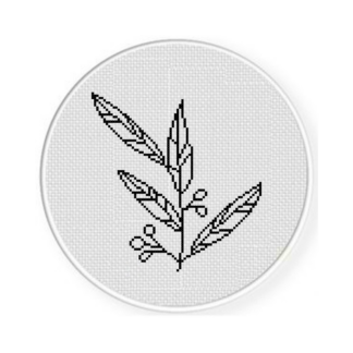 Leaves Outline Cross Stitch Pattern
