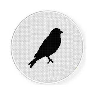 Standing Bird Silhouette Cross Stitch Pattern