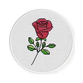 Rose Outline Cross Stitch Pattern
