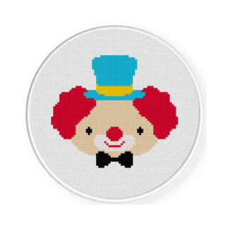 Clown Face Cross Stitch Pattern