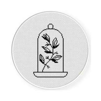 Flowers In Glass Cross Stitch Pattern
