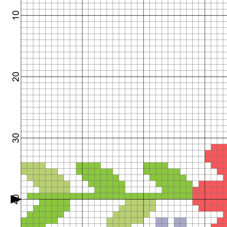 Pink Flower Border Cross Stitch Pattern – Daily Cross Stitch