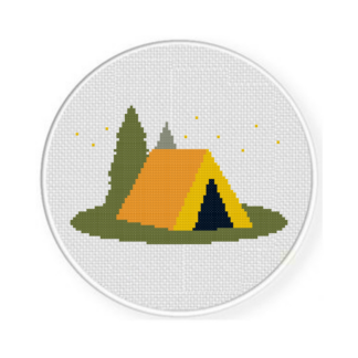Camping Tent Cross Stitch Pattern