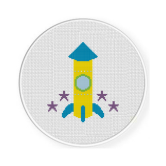 Thin Rocket Cross Stitch Pattern