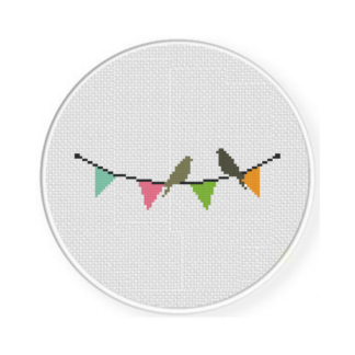 Party Birds Cross Stitch Pattern