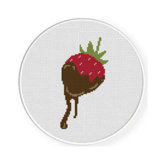 Choco Dipped Strawberry Cross Stitch Pattern