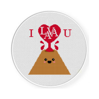 I Lava You Kawaii Cross Stitch Pattern