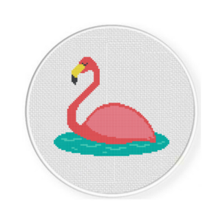 Floating Flamingo Cross Stitch Pattern