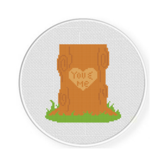 Tree Carve Cross Stitch Pattern