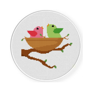 Bird's Nest Cross Stitch Pattern