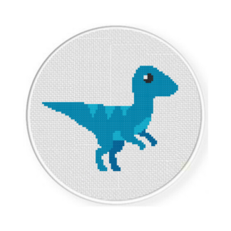 Baby Velociraptor Cross Stitch Pattern