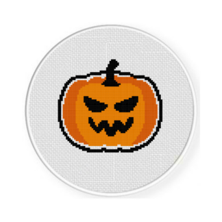 Creepy Jack-O-Lantern Cross Stitch Pattern