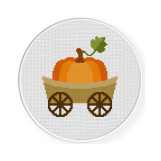Giant Pumpkin On Cart Cross Stitch Pattern
