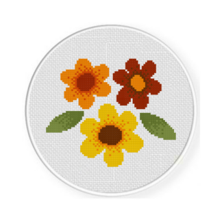 Autumn Floral Joy Cross Stitch Pattern