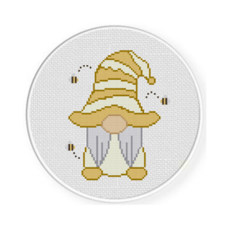 Bee Gnome Cross Stitch Pattern