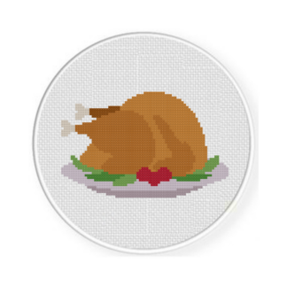 Roasted Turkey Cross Stitch Pattern