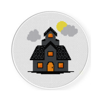 Creepy House Cross Stitch Pattern