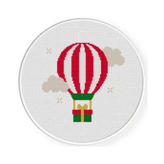 Holiday Hot Air Balloon Cross Stitch Pattern
