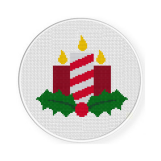 Holiday Candles Cross Stitch Pattern