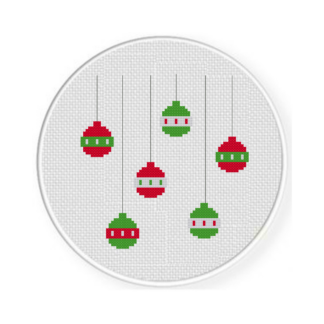 Hanging Holiday Baubles Cross Stitch Pattern