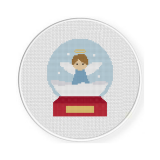 Angel in Snowglobe Cross Stitch Pattern