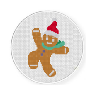 Jolly Gingerbread Man Cross Stitch Pattern
