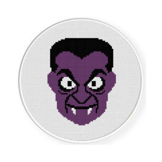 Vampire Head Cross Stitch Pattern