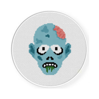 Zombie Head Cross Stitch Pattern