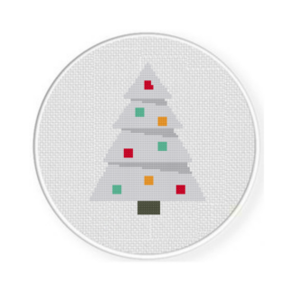 White Xmas Tree Cross Stitch Pattern