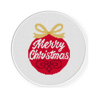 Merry Christmas Ornament Cross Stitch Pattern