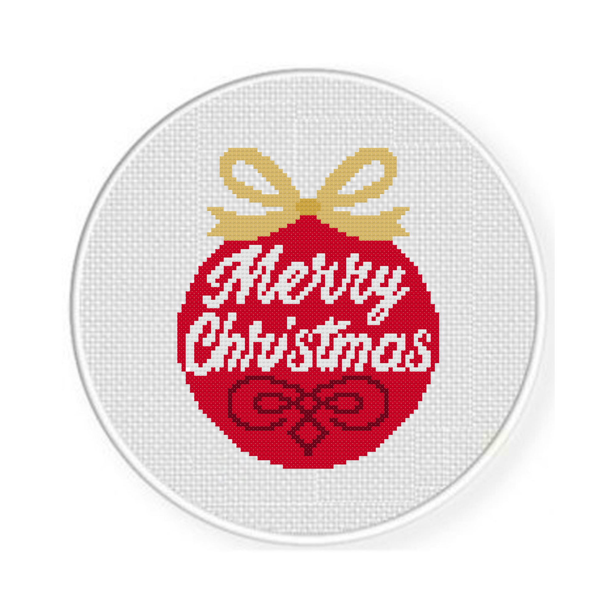 Merry Christmas Ornament Cross Stitch Pattern Daily Cross Stitch