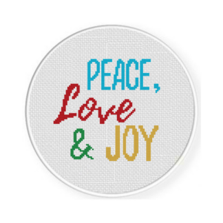 Peace, Love and Joy Cross Stitch Pattern