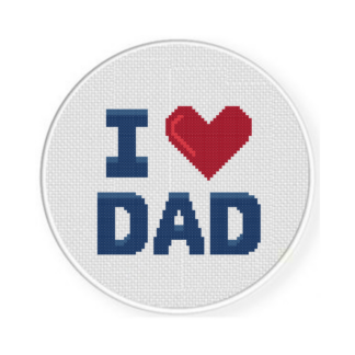 I Heart Dad Cross Stitch Pattern